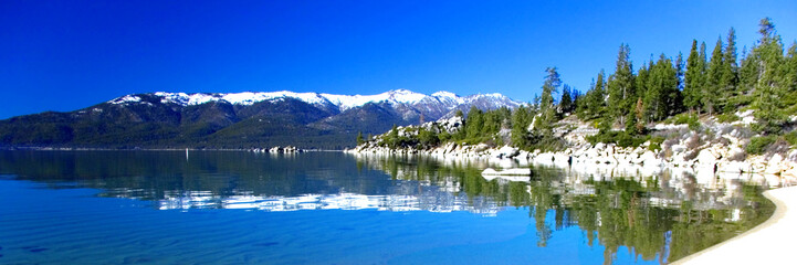 lake tahoe shoreline panorama