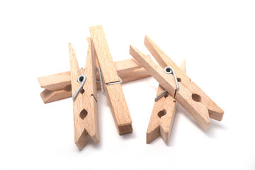 clothes pins on a white background