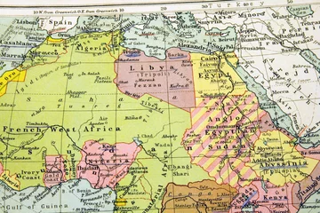 Stickers pour porte moyen-Orient Ancienne carte de l& 39 Afrique du Nord - Egypte