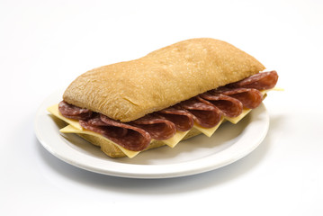 salami and cheese sandwich