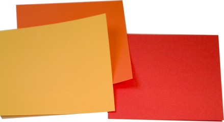 three pieces of color note papers