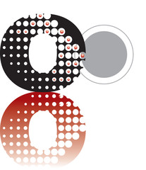 retro dots abstract zen alphabet design O