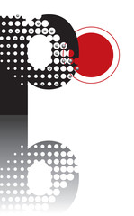 retro dots abstract zen alphabet design P