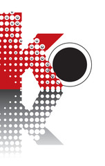 retro dots abstract zen alphabet design K