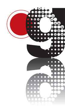 retro dots abstract zen alphabet design G