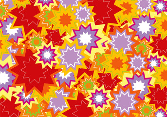 oriental flower star red burst 