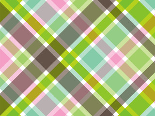 sweet green and pink diagonal plaid pattern