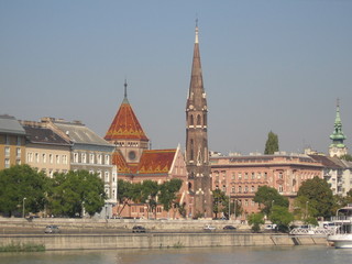 Fototapeta na wymiar River front in Budapest Hungary 