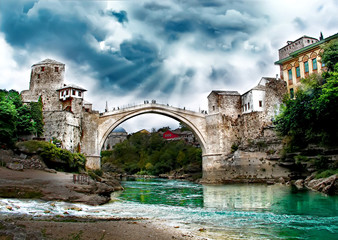 Fototapeta na wymiar Mostar-Old Bridge