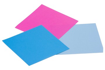 Three pastel color note papers