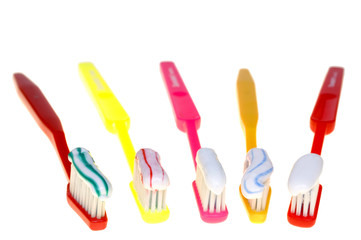 Brush with tothpaste