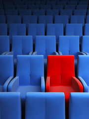 Fototapeta premium auditorium with one exclusive seat