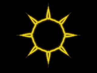 Sun in black background