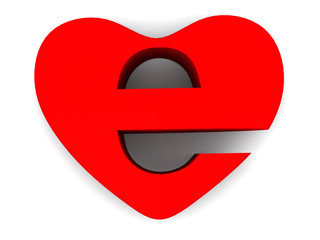Symbol of internet as heart