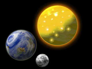 Earth,sun and moon