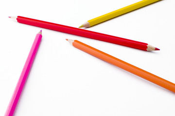 Colorful pencils isolated on white