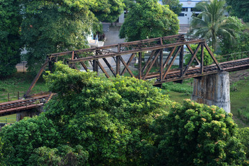 deserted railway bridge in the towns