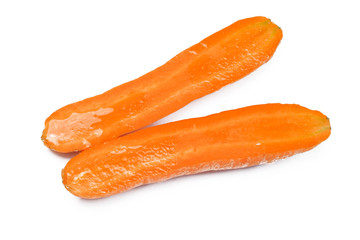 Frozen carrot isolated on white