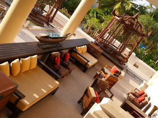 Outdoor lounge of a resort - 4687250