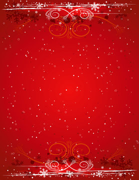 red grunge christmas background, vector illustration