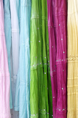 Pastel fabrics with lacy trims