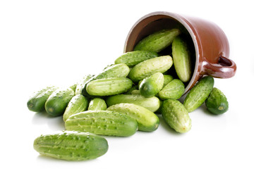 Scattered cucumbers