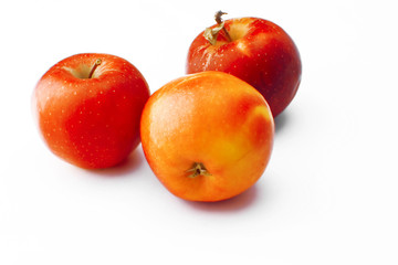Red apples isolated on white