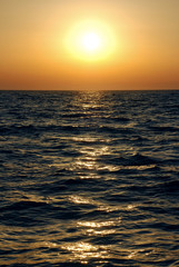 orange sky, sea and sunset