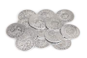 Heap of medieval coins