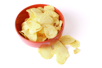 Potato chips in a bowl