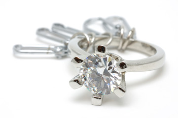 Crystal ring keychain