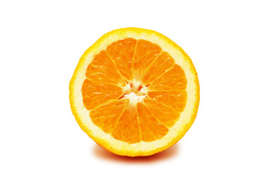 Half-cut orange isolated on  the white