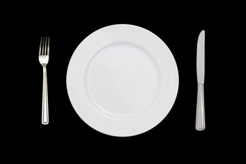 fork plate and knife