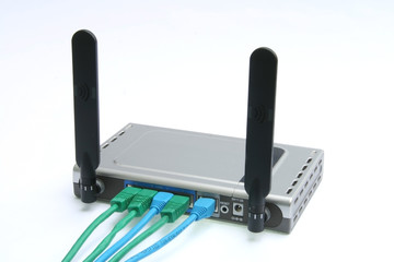 wireless modem and router with four cables