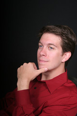 Young man considering