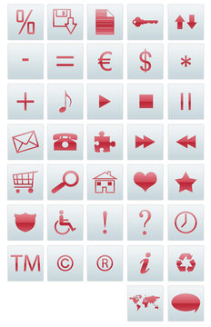Icon Web Set - red white