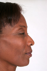 Fototapeta premium Mature African American woman in profile