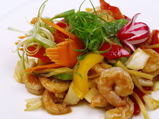 prawns süß scharf mit paprika