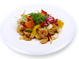 prawns süß scharf mit paprika