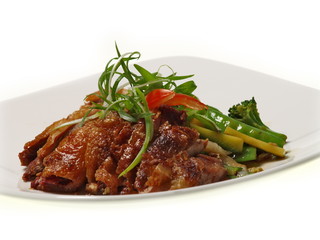 chinesische hongkong ente mit sprossen gemüse