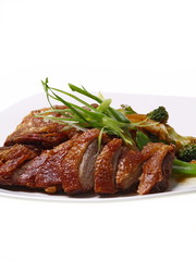 chinesische hongkong ente mit sprossen gemüse