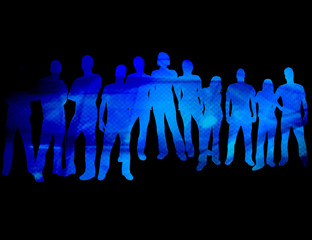 textures style of people silhouettes 