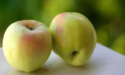 Closeup of green apples 
