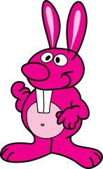 Illustrated magenta rabbit