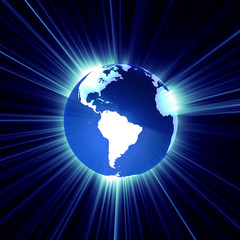 Illustration of a stylised globe at the point of apocalypse.