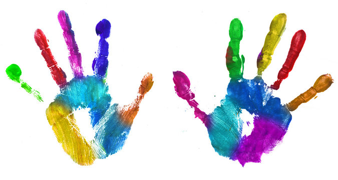 multicolor hands print