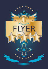 Flyer with stars, shield and banner