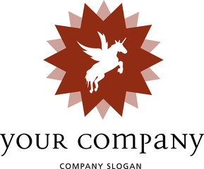 Fototapeta premium logo mit einhorn