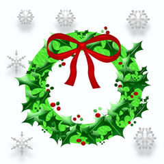 Christmas wreath illustrated