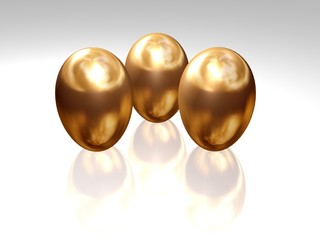 Three Cute Golden Eggs